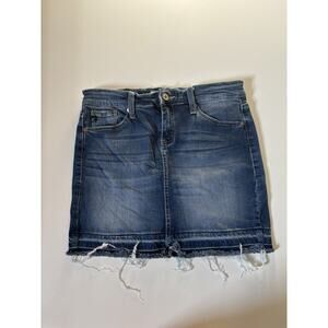 Kancan Denim Jean Skirt distressed hem M 28” Mini Stretch